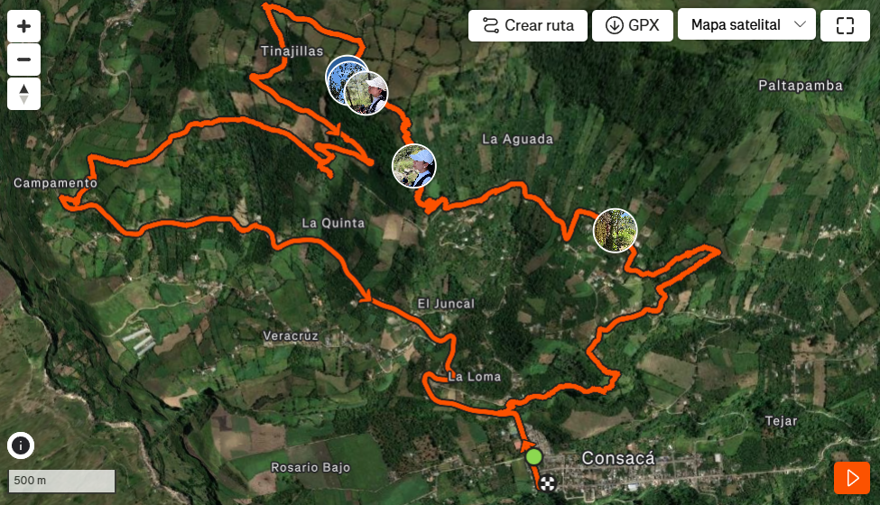 Mapa de la ruta Montaña de Fuego 15K